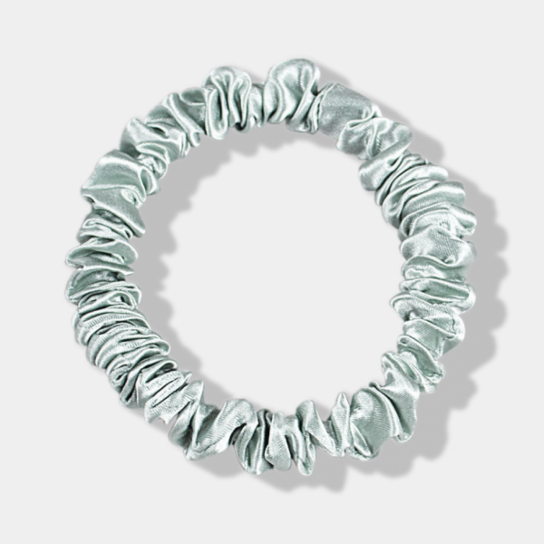 Skinny Silk Scrunchie Mint Green